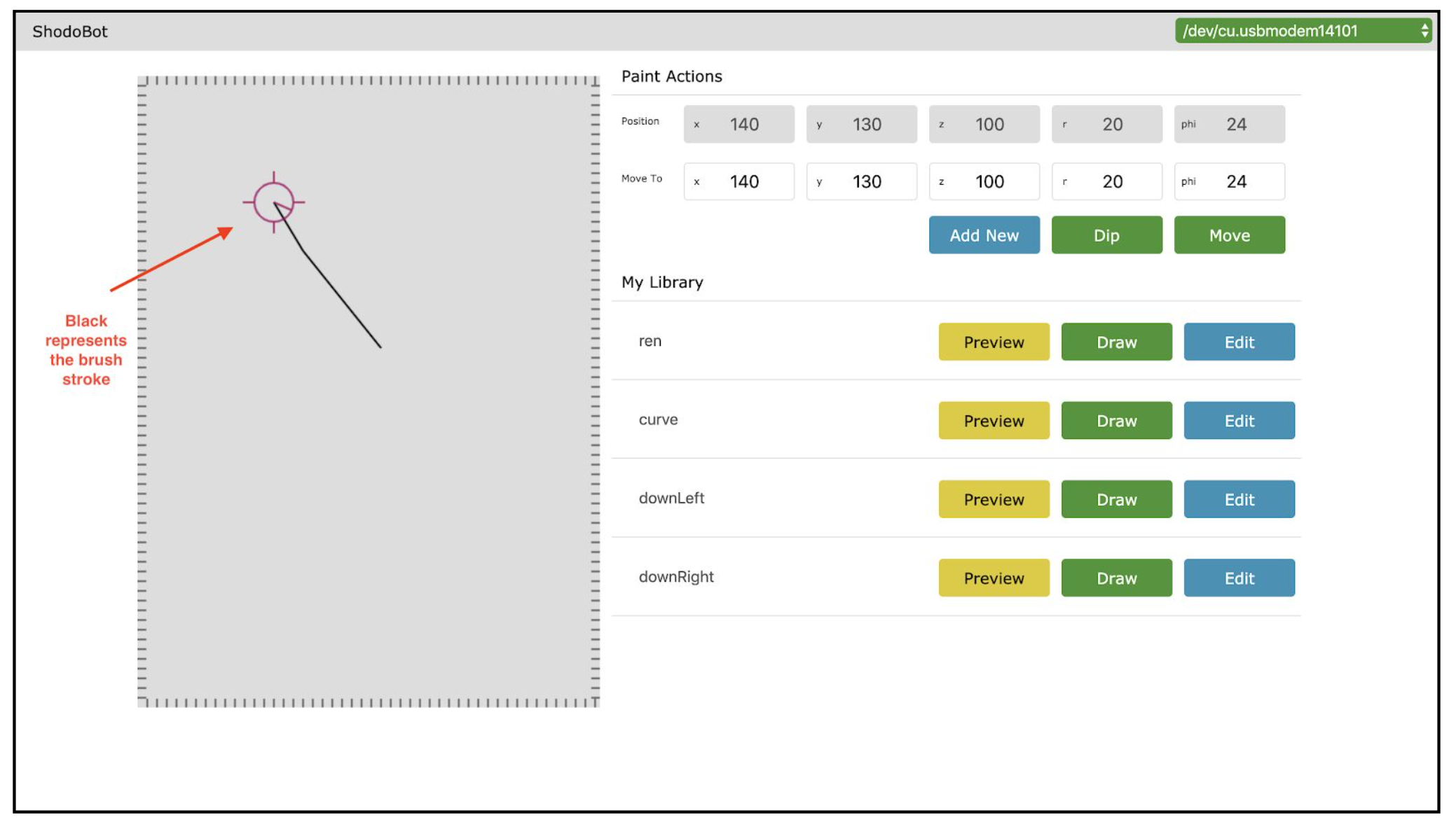 Shodo Bot UI Drawing