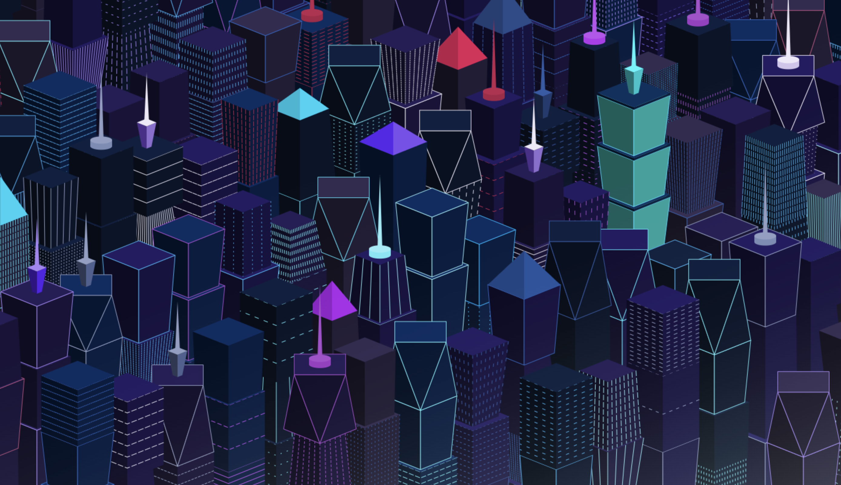 A screenshot of the Night City animation