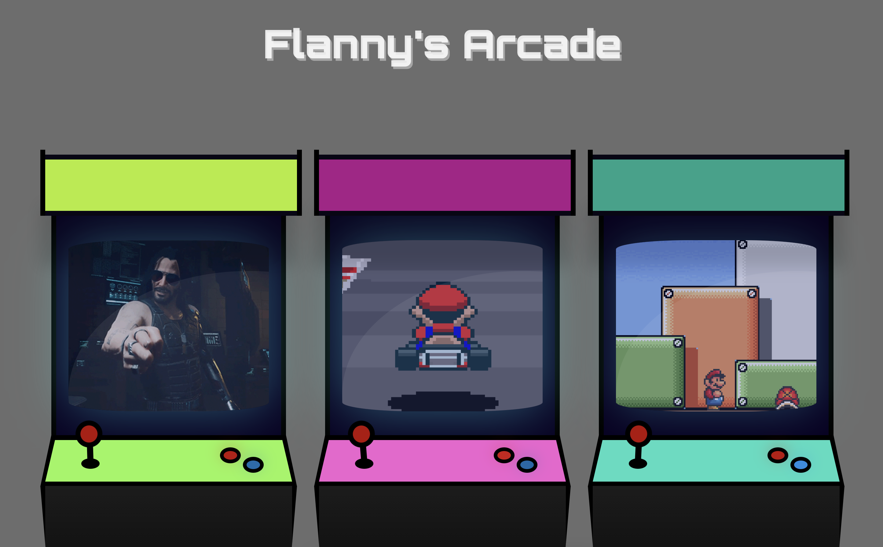 A screenshot of the arcade cabinets